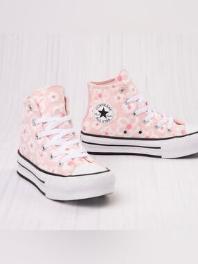 Girls Converse Chuck Taylor All Star Pink Floral High Tops – Size 5